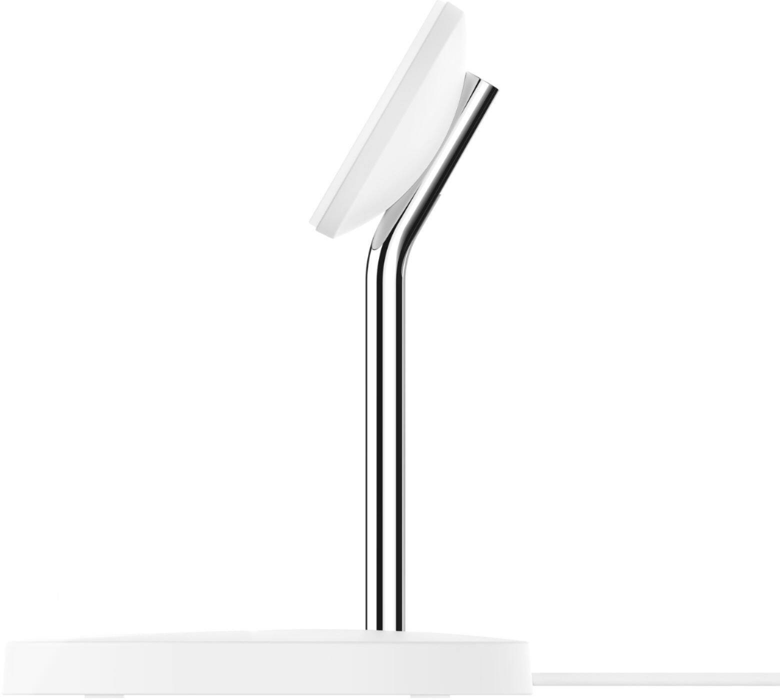 Alt View 16. Belkin - BoostCharge Pro 2-in-1 Wireless Charger Stand with MagSafe for iPhone 14/13/12 Series Devices - White.