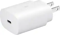Front. Samsung - 25W Super Fast Charging Wall Charger USB-C - White.