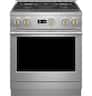 Monogram - 30 in. Wide 4 Burners 5.7 Cu. Ft. Freestanding Gas Convection Range with Steam Cleaning - Stainless Steel