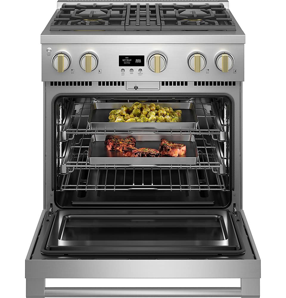Alt View 12. Monogram - 5.7 Cu. Ft. Freestanding Gas Convection Range with 4 Burners - Stainless Steel.