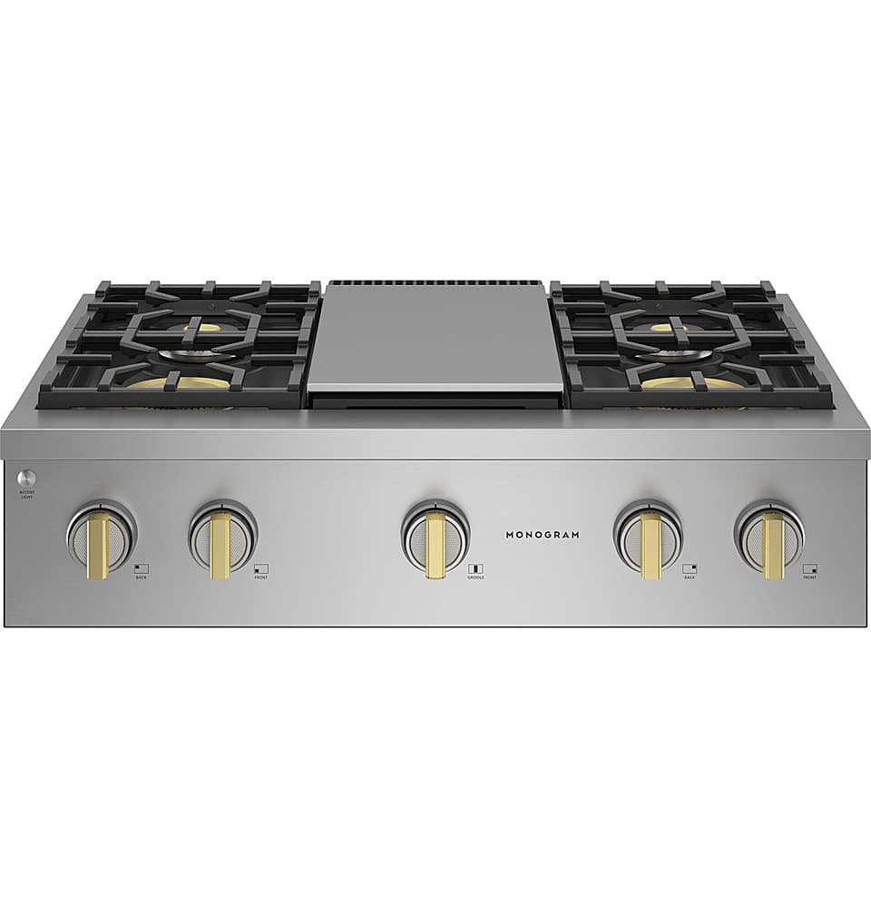 Alt View 11. Monogram - 36" Built-In Gas Cooktop with 4 Burners - Stainless Steel.