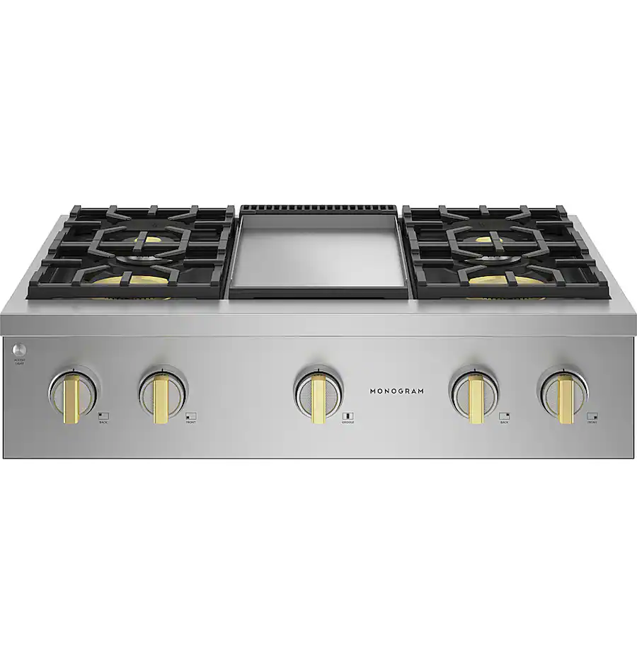 Monogram Rangetop Monogram 36 in. Wide 4 Burner Built In Gas Rangetop with Professional ...