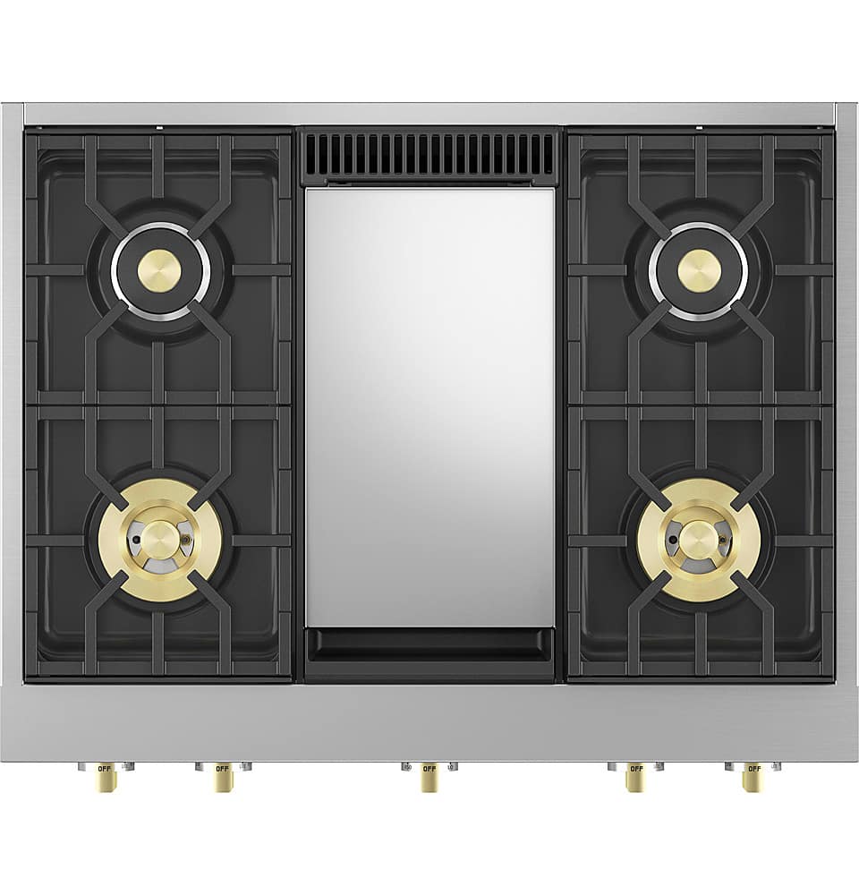 Alt View 13. Monogram - 36" Built-In Gas Cooktop with 4 Burners - Stainless Steel.