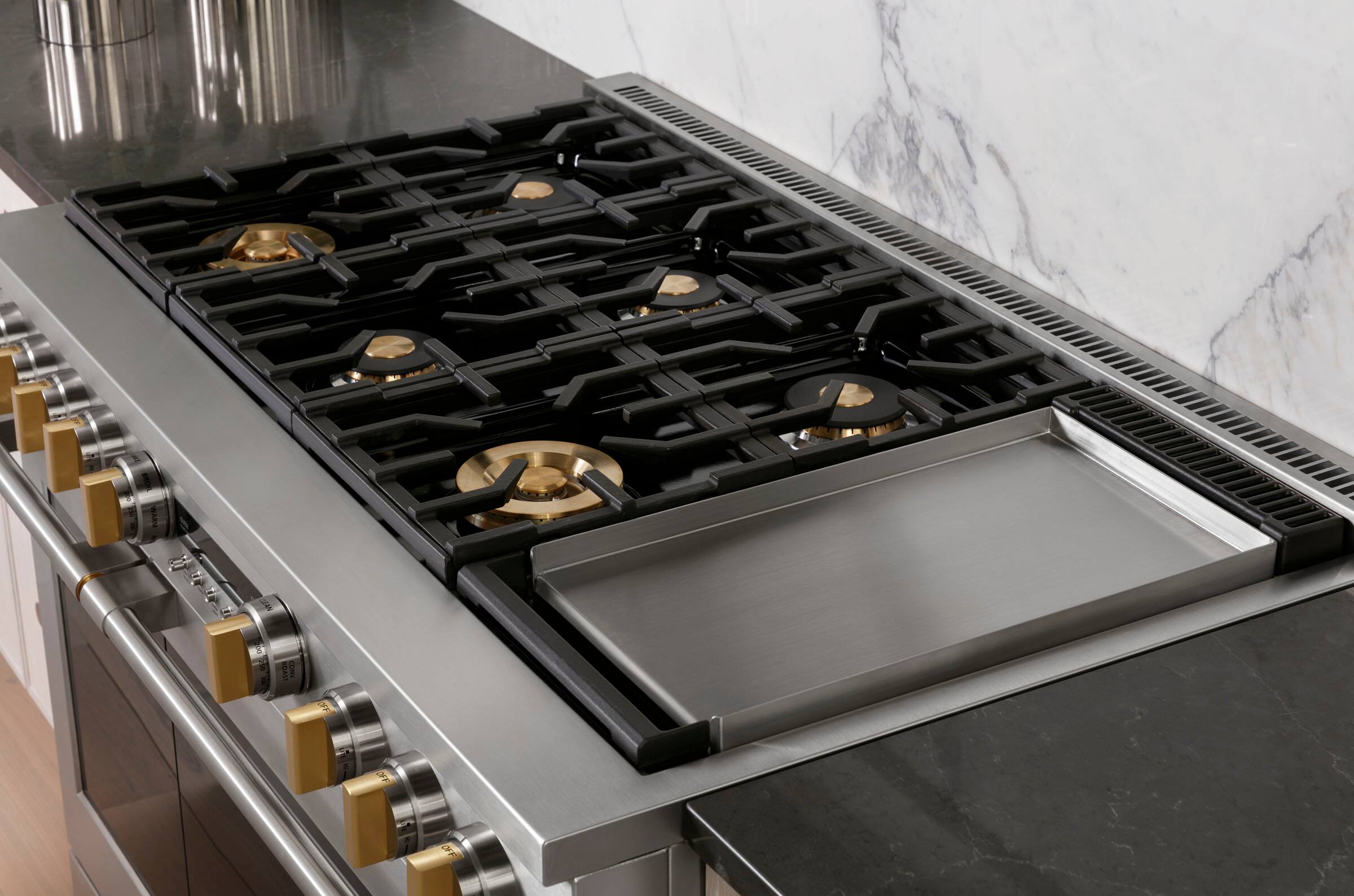 Alt View 14. Monogram - 8.25 Cu. Ft. Freestanding Double Oven Dual Fuel Convection Range with Self-Clean, Built-In Wi-fi, and 6 Burners - Stainless Steel.