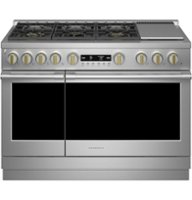 Monogram - 8.25 Cu. Ft. Freestanding Double Oven Dual Fuel Convection Range with Self-Clean, Built-In Wi-fi, and 6 Burners - Stainless steel - Front_Zoom