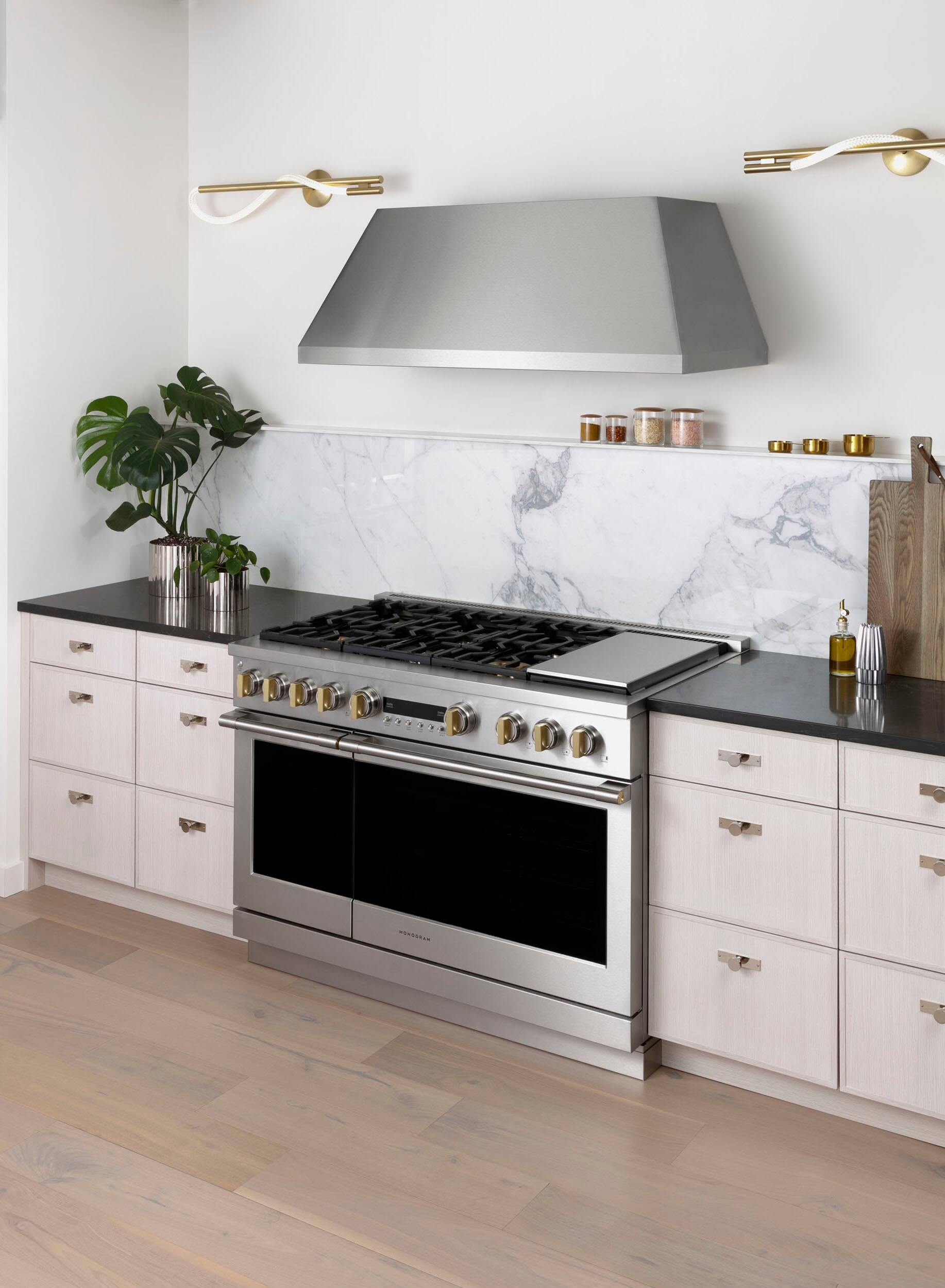 Alt View 20. Monogram - 8.25 Cu. Ft. Freestanding Double Oven Dual Fuel Convection Range with Self-Clean, Built-In Wi-fi, and 6 Burners - Stainless Steel.