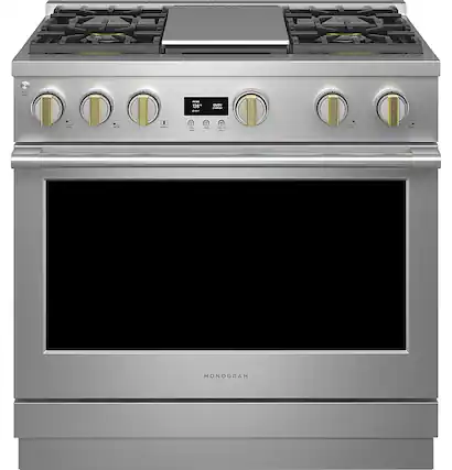 Front. Monogram - 6.2 Cu. Ft. Freestanding Gas Convection Range with 4 Burners - Stainless Steel.
