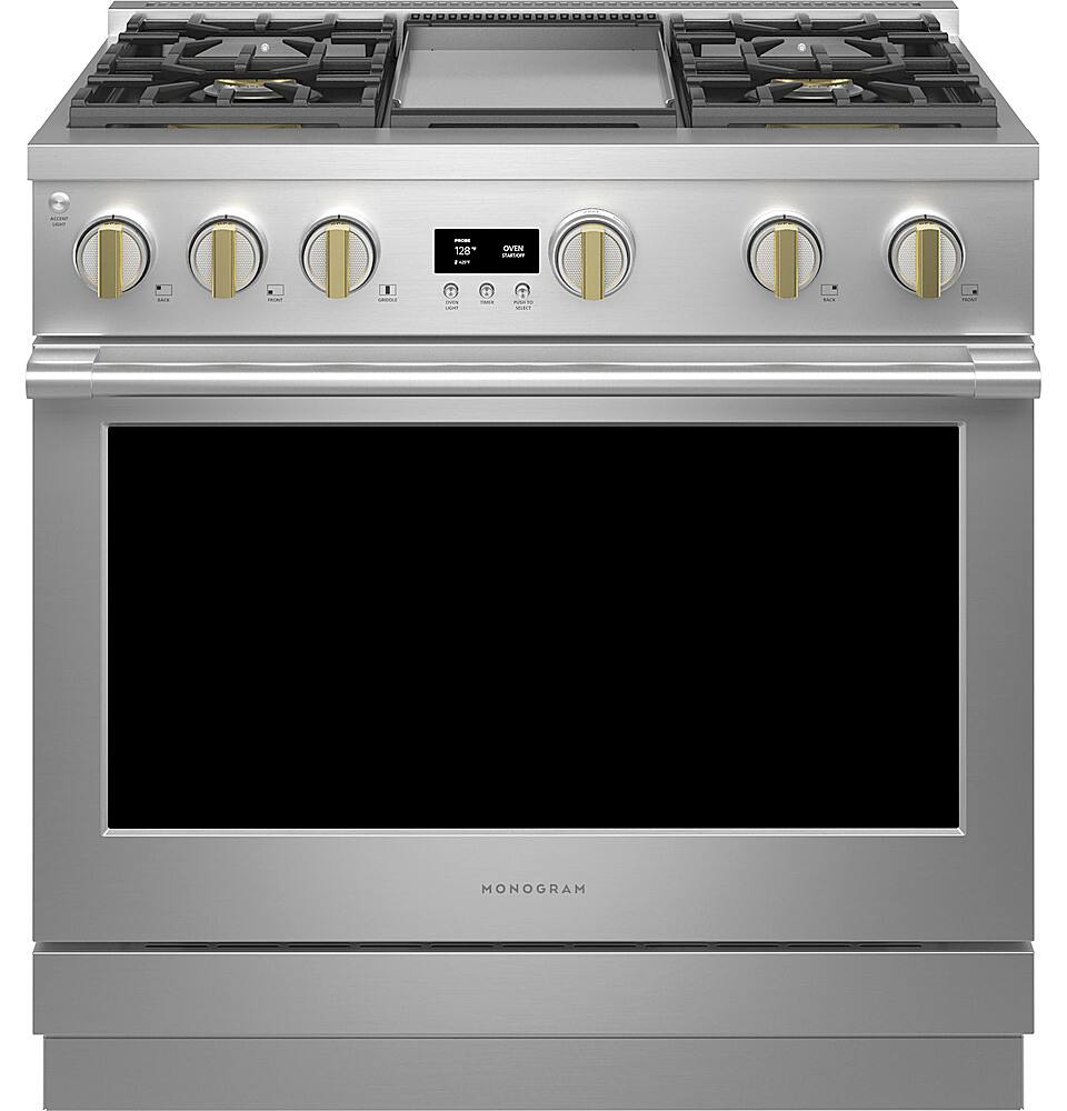 Alt View 11. Monogram - 6.2 Cu. Ft. Freestanding Gas Convection Range with 4 Burners - Stainless Steel.