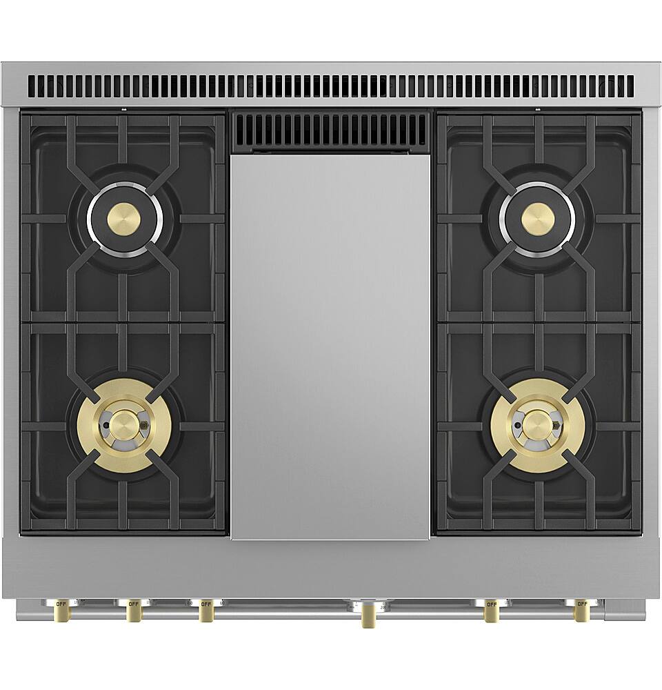 Alt View 12. Monogram - 6.2 Cu. Ft. Freestanding Gas Convection Range with 4 Burners - Stainless Steel.