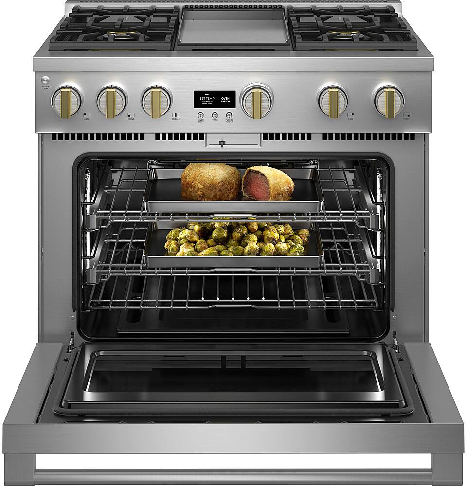 Alt View 15. Monogram - 6.2 Cu. Ft. Freestanding Gas Convection Range with 4 Burners - Stainless Steel.