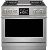 Monogram - 5.7 Cu. Ft. Freestanding Dual Fuel Convection Range with Self-Clean and 4 Burners - Stainless steel - Front_Zoom