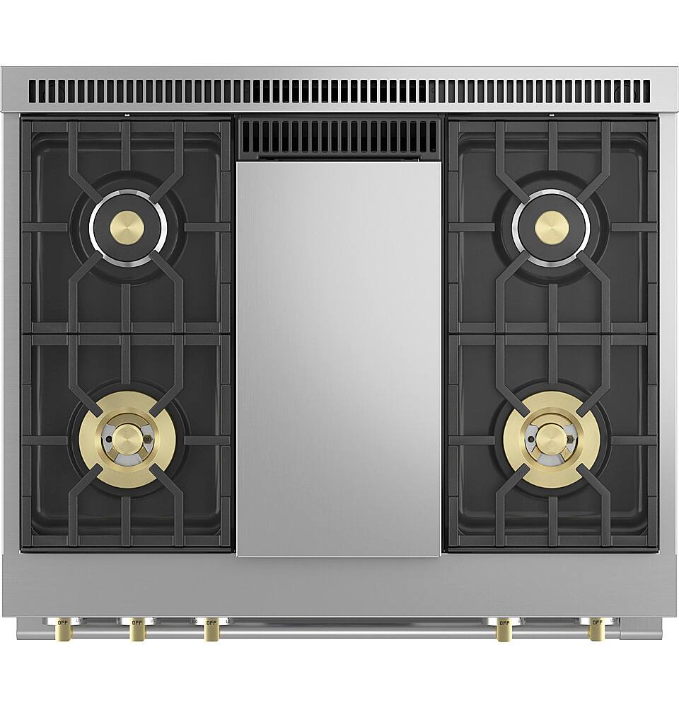 Alt View 12. Monogram - 5.7 Cu. Ft. Freestanding Dual Fuel Convection Range with Self-Clean and 4 Burners - Stainless Steel.