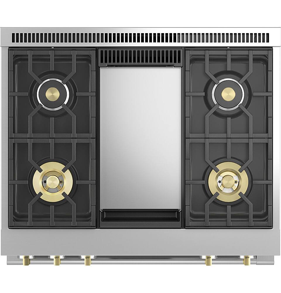 Alt View 13. Monogram - 5.7 Cu. Ft. Freestanding Dual Fuel Convection Range with Self-Clean and 4 Burners - Stainless Steel.