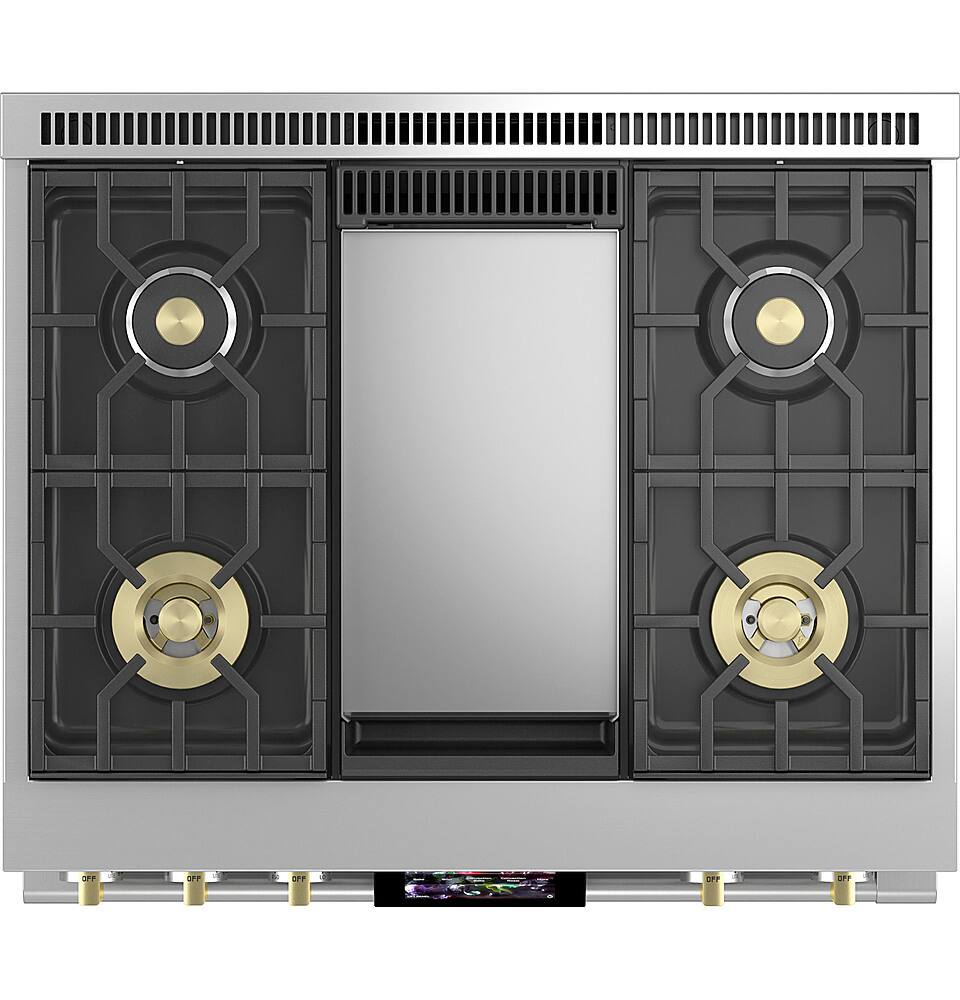 Alt View 14. Monogram - 5.7 Cu. Ft. Freestanding Dual Fuel Convection Range with Self-Clean and 4 Burners - Stainless Steel.