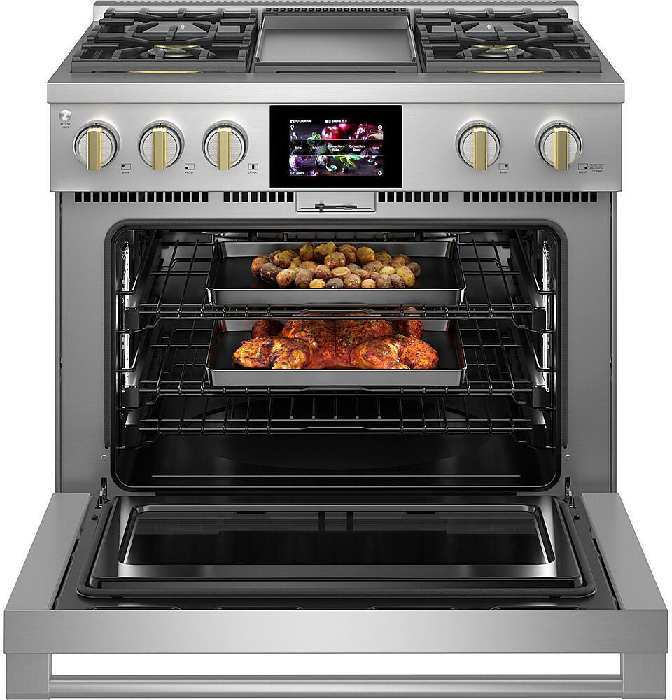 Alt View 11. Monogram - 5.7 Cu. Ft. Freestanding Dual Fuel Convection Range with Self-Clean and 4 Burners - Stainless Steel.