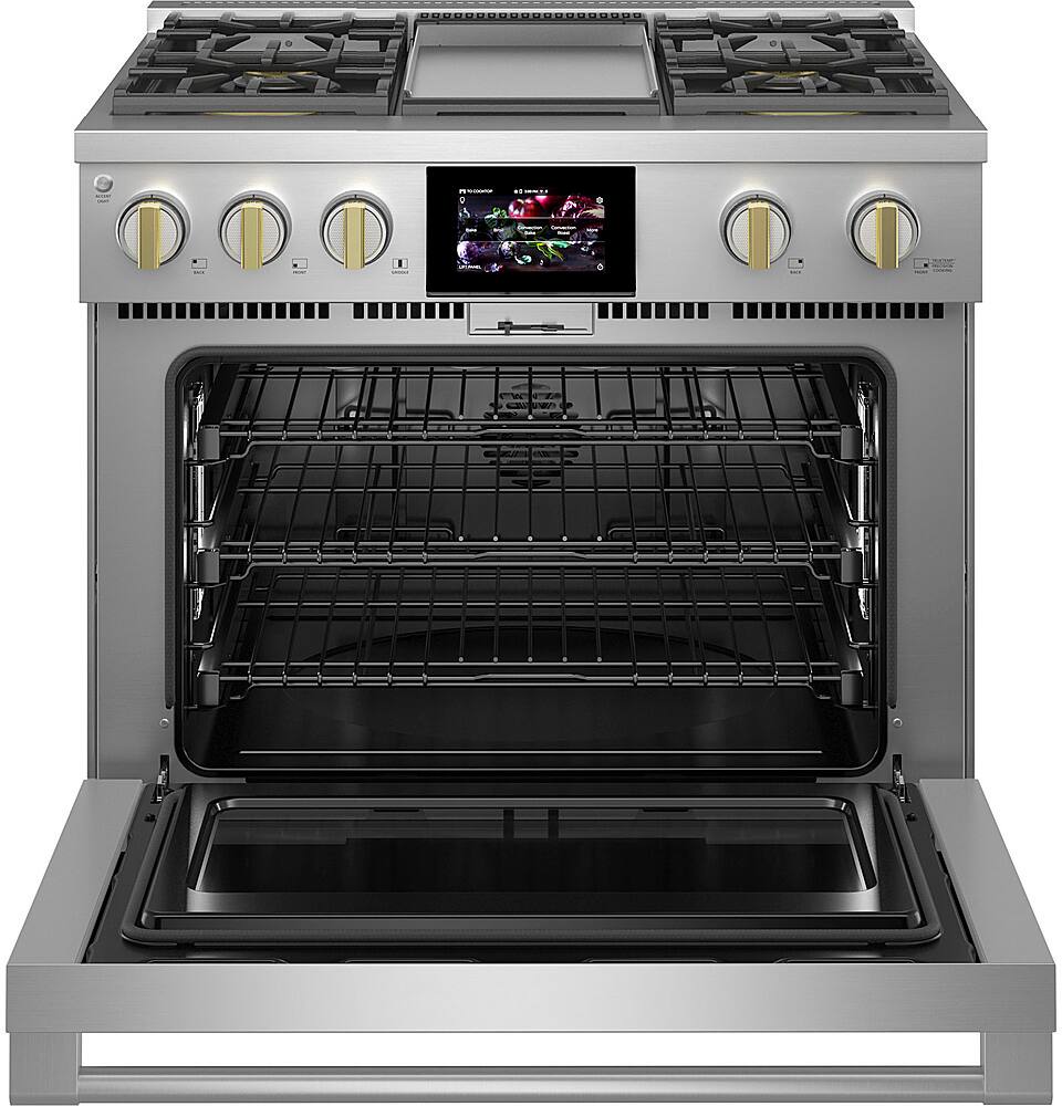 Alt View 1. Monogram - 5.7 Cu. Ft. Freestanding Dual Fuel Convection Range with Self-Clean and 4 Burners - Stainless Steel.