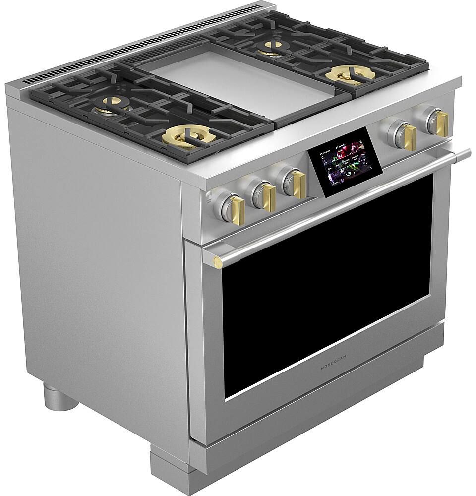 Alt View 15. Monogram - 5.7 Cu. Ft. Freestanding Dual Fuel Convection Range with Self-Clean and 4 Burners - Stainless Steel.