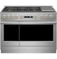 Monogram - 48 in. Wide 6 Burners 8.9 Cu. Ft. Freestanding Double Oven Gas Convection Range with Steam Clean - Stainless Steel