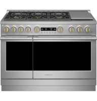 Monogram - 8.9 Cu. Ft. Freestanding Double Oven Gas Convection Range with 6 Burners - Stainless steel - Front_Zoom