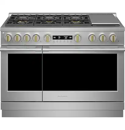 Front. Monogram - 8.9 Cu. Ft. Freestanding Double Oven Gas Convection Range with 6 Burners - Stainless Steel.
