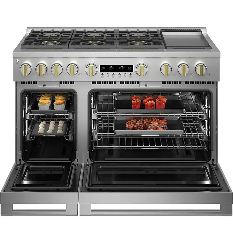 Alt View 15. Monogram - 8.9 Cu. Ft. Freestanding Double Oven Gas Convection Range with 6 Burners - Stainless Steel.
