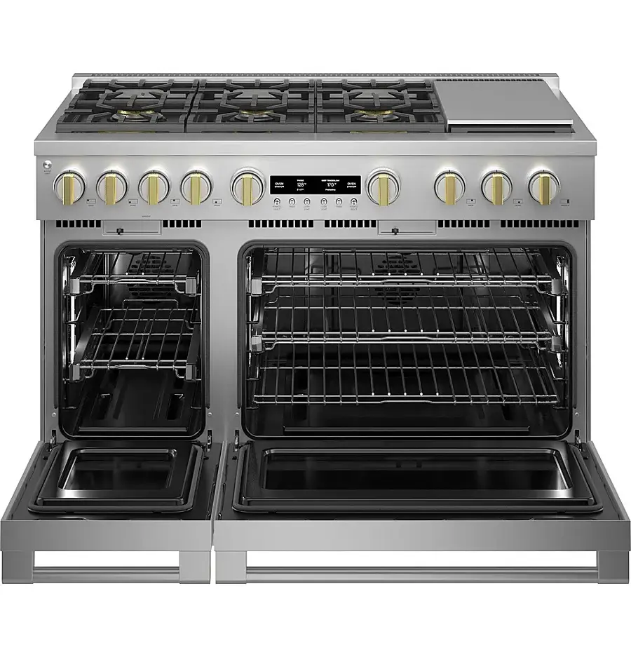 Alt View 16. Monogram - 8.9 Cu. Ft. Freestanding Double Oven Gas Convection Range with 6 Burners - Stainless Steel.