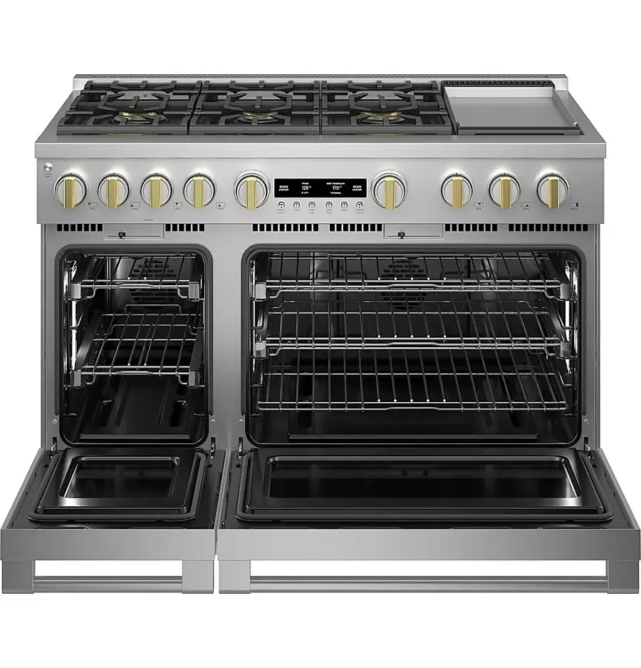 Alt View 17. Monogram - 8.9 Cu. Ft. Freestanding Double Oven Gas Convection Range with 6 Burners - Stainless Steel.