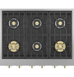 Monogram - 36" Built-In Gas Cooktop with 6 Burners - Stainless steel - Front_Zoom