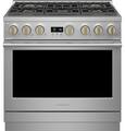 Monogram - 36 in. Wide 6 Burners 5.7 Cu. Ft. Freestanding Dual Fuel Convection Smart Range with Self-Clean - Stainless Steel