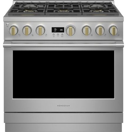 Monogram - 5.7 Cu. Ft. Freestanding Dual Fuel Convection Range with Self-Clean, Built-In Wi-Fi, and 6 Burners - Stainless Steel