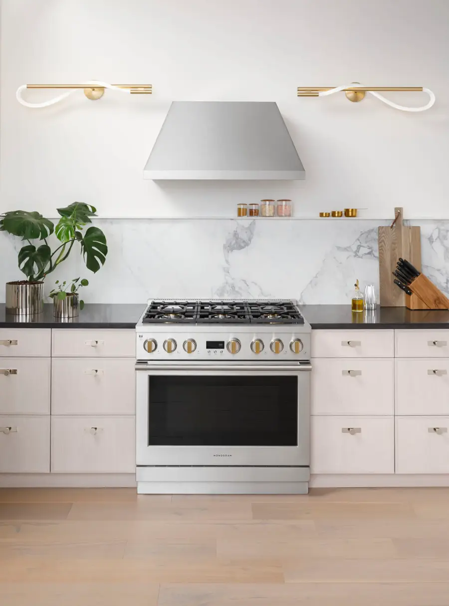 Alt View 16. Monogram - 5.7 Cu. Ft. Freestanding Dual Fuel Convection Range with Self-Clean, Built-In Wi-Fi, and 6 Burners - Stainless Steel.