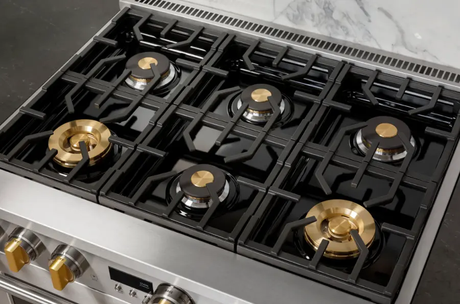 Alt View 17. Monogram - 5.7 Cu. Ft. Freestanding Dual Fuel Convection Range with Self-Clean, Built-In Wi-Fi, and 6 Burners - Stainless Steel.