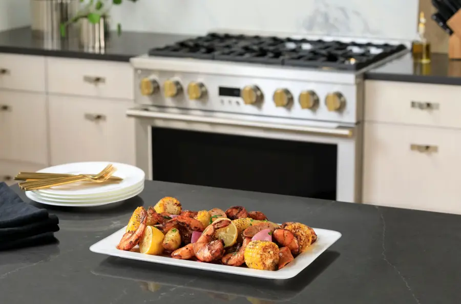 Alt View 19. Monogram - 5.7 Cu. Ft. Freestanding Dual Fuel Convection Range with Self-Clean, Built-In Wi-Fi, and 6 Burners - Stainless Steel.