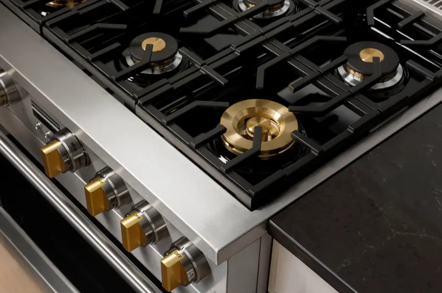 Alt View 20. Monogram - 5.7 Cu. Ft. Freestanding Dual Fuel Convection Range with Self-Clean, Built-In Wi-Fi, and 6 Burners - Stainless Steel.