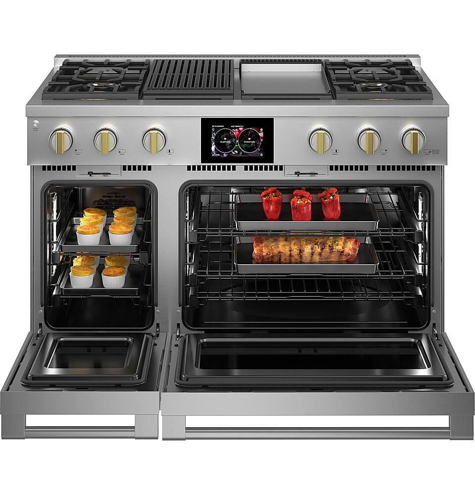 Alt View 11. Monogram - 8.25 Cu. Ft. Freestanding Double Oven Dual Fuel Convection Range with Self-Clean, Built-In Wi-Fi, and 4 Burners - Stainless Steel.