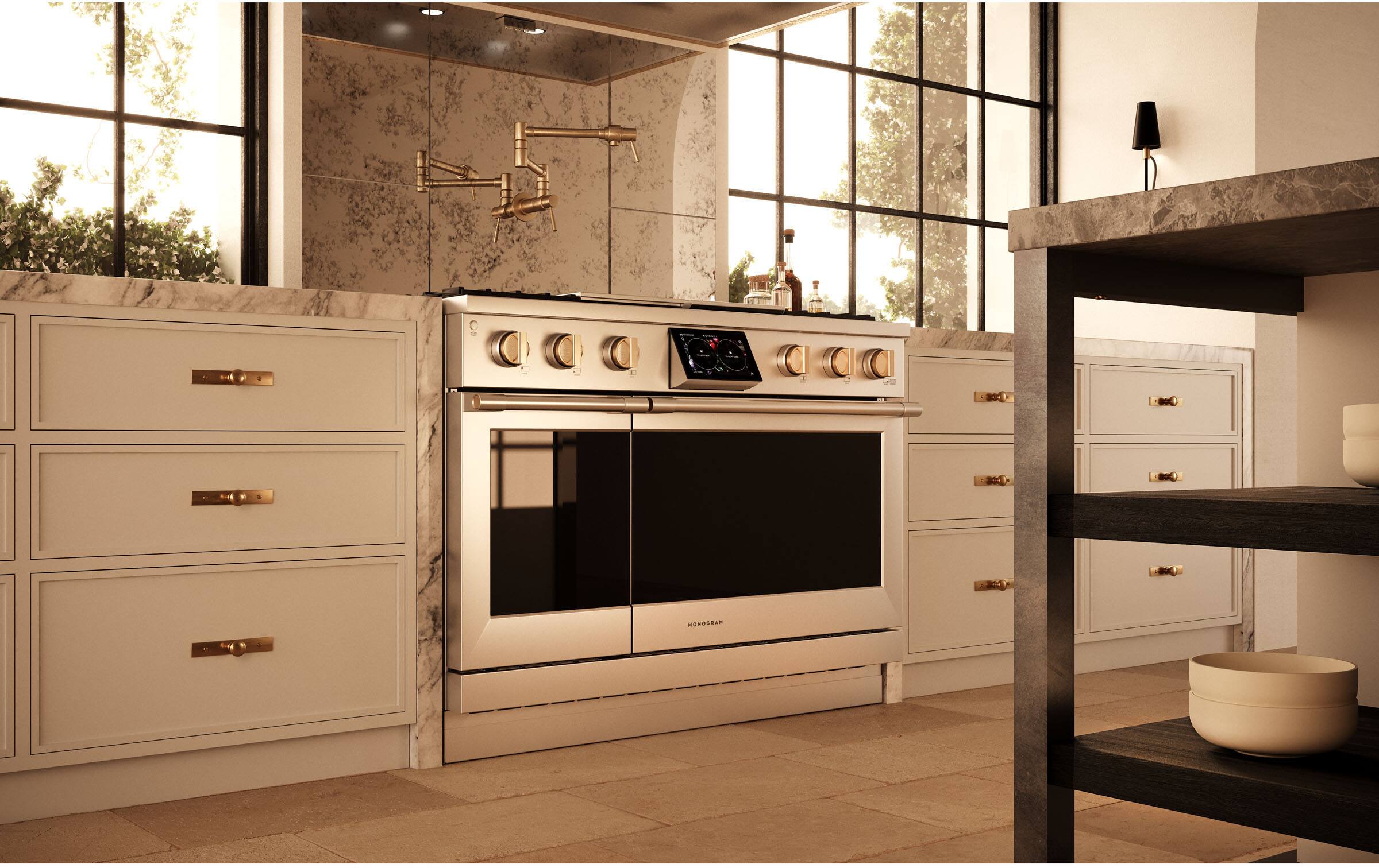 Alt View 18. Monogram - 8.25 Cu. Ft. Freestanding Double Oven Dual Fuel Convection Range with Self-Clean, Built-In Wi-Fi, and 4 Burners - Stainless Steel.