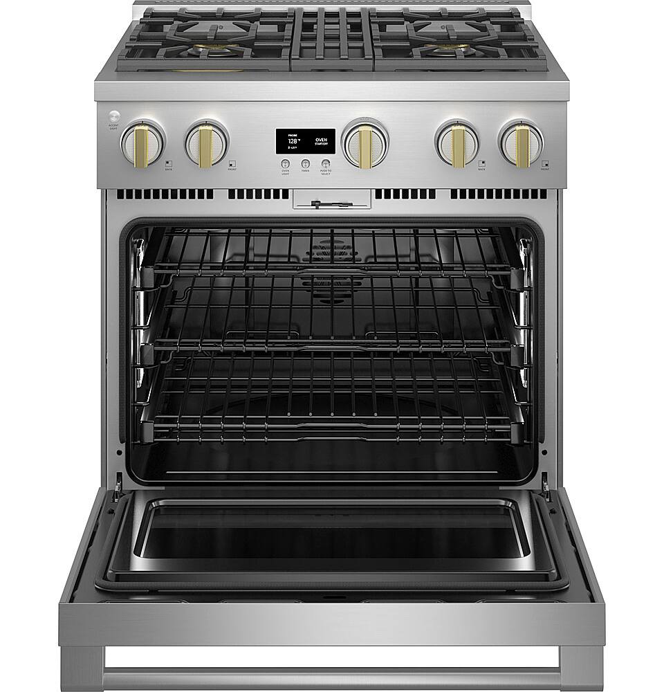 Alt View 1. Monogram - 5.3 Cu. Ft. Freestanding Dual Fuel Convection Range with Self-Clean, Built-In Wi-Fi, and 4 Burners - Stainless Steel.
