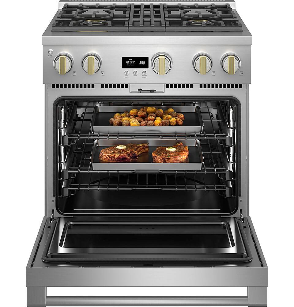 Alt View 2. Monogram - 5.3 Cu. Ft. Freestanding Dual Fuel Convection Range with Self-Clean, Built-In Wi-Fi, and 4 Burners - Stainless Steel.