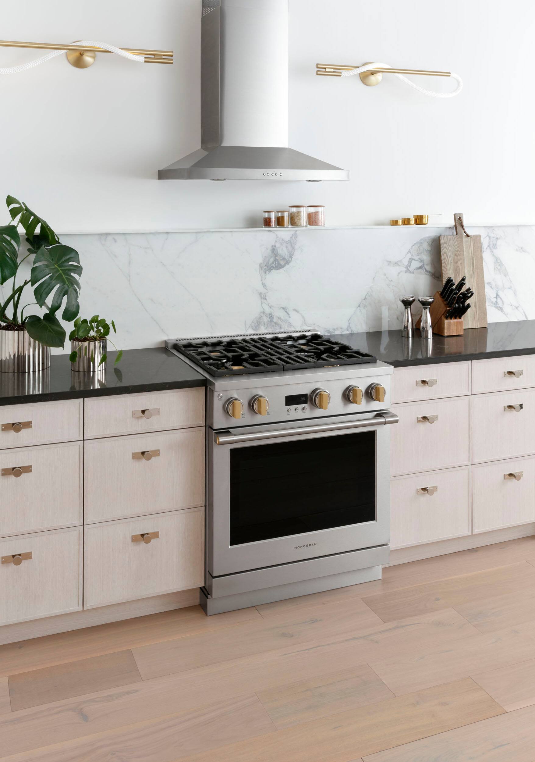 Alt View 19. Monogram - 5.3 Cu. Ft. Freestanding Dual Fuel Convection Range with Self-Clean, Built-In Wi-Fi, and 4 Burners - Stainless Steel.