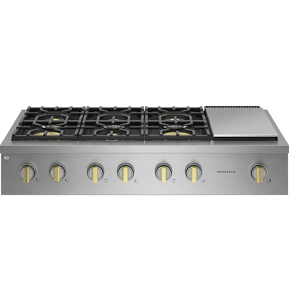 Alt View 11. Monogram - 48" Built-In Gas Cooktop with 6 Burners - Stainless Steel.