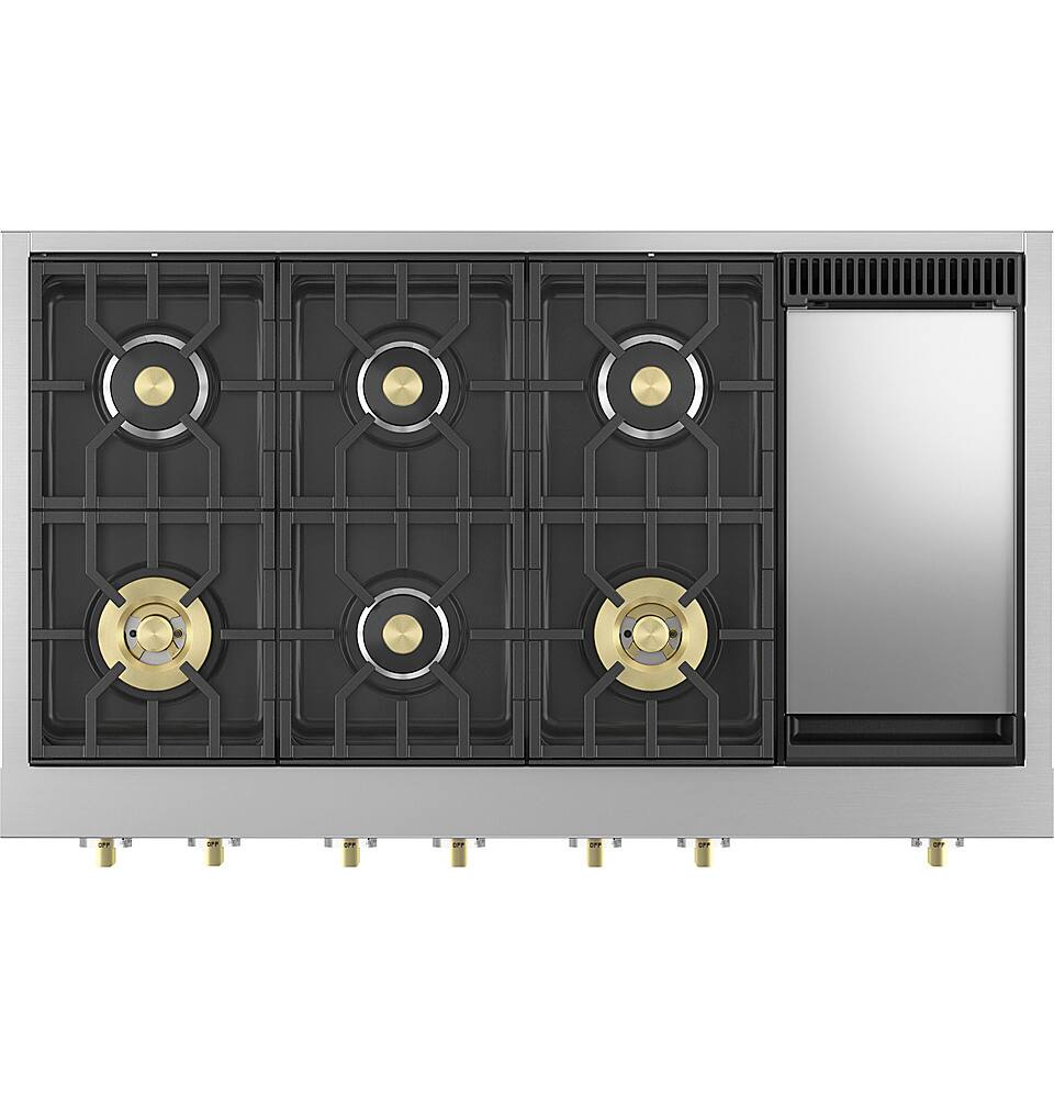 Alt View 13. Monogram - 48" Built-In Gas Cooktop with 6 Burners - Stainless Steel.