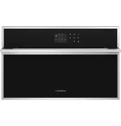 Front. Monogram - Minimalist 30" Built-In Single Electric Convection Wall Oven with Steam Cooking - Stainless Steel.