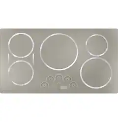 Monogram - 36" Built-In Electric Induction Cooktop with 5 Elements, Glide Touch Controls, and 11" 3700W Induction Element - Silver - Front_Zoom