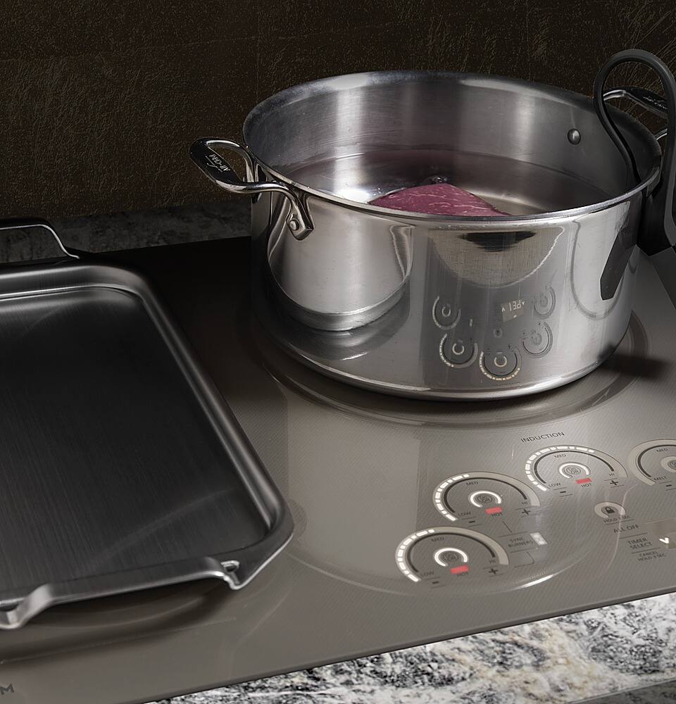 Alt View 17. Monogram - 36" Built-In Electric Induction Cooktop with 5 Elements - Silver.