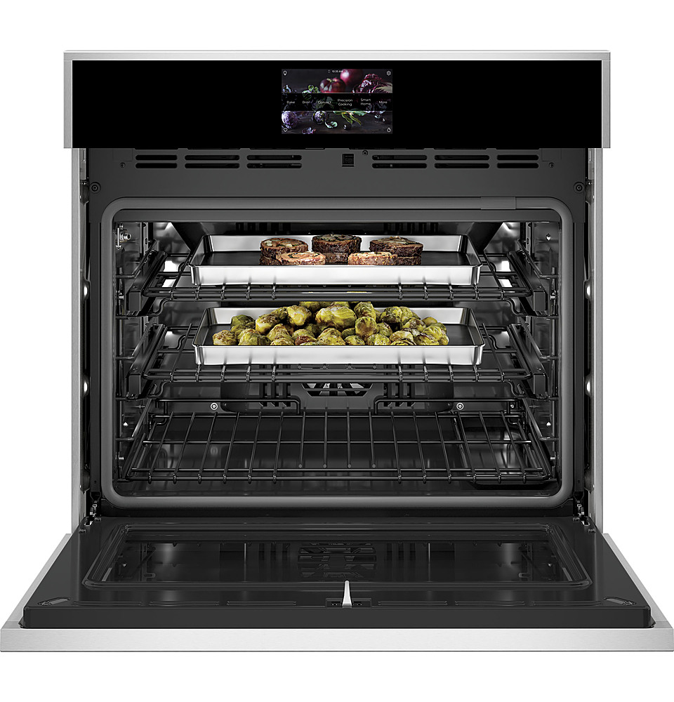 Alt View 14. Monogram - Minimalist 30" Built-In Single Electric Convection Wall Oven with No-Preheat Air Fry - Stainless Steel.
