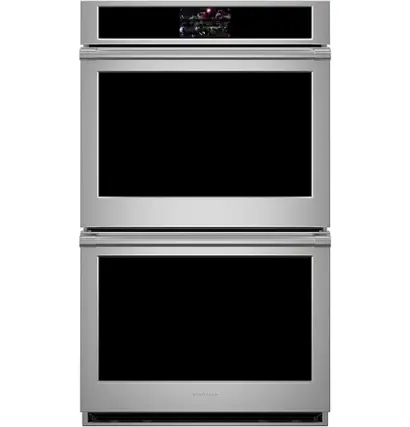 Front. Monogram - Statement 30" Built-In Double Electric Convection Wall Oven with No-Preheat Air Fry - Stainless Steel.