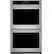Front. Monogram - Statement 30" Built-In Double Electric Convection Wall Oven with No-Preheat Air Fry - Stainless Steel.