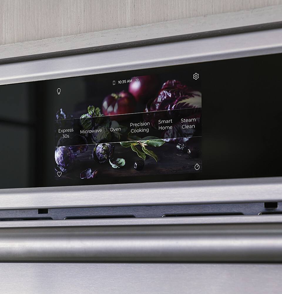 Alt View 16. Monogram - Statement 30" Built-In Double Electric Convection Wall Oven with No-Preheat Air Fry - Stainless Steel.