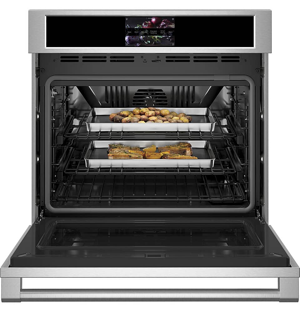 Alt View 14. Monogram - Statement 30" Built-In Single Electric Convection Wall Oven with No-Preheat Air Fry - Stainless Steel.
