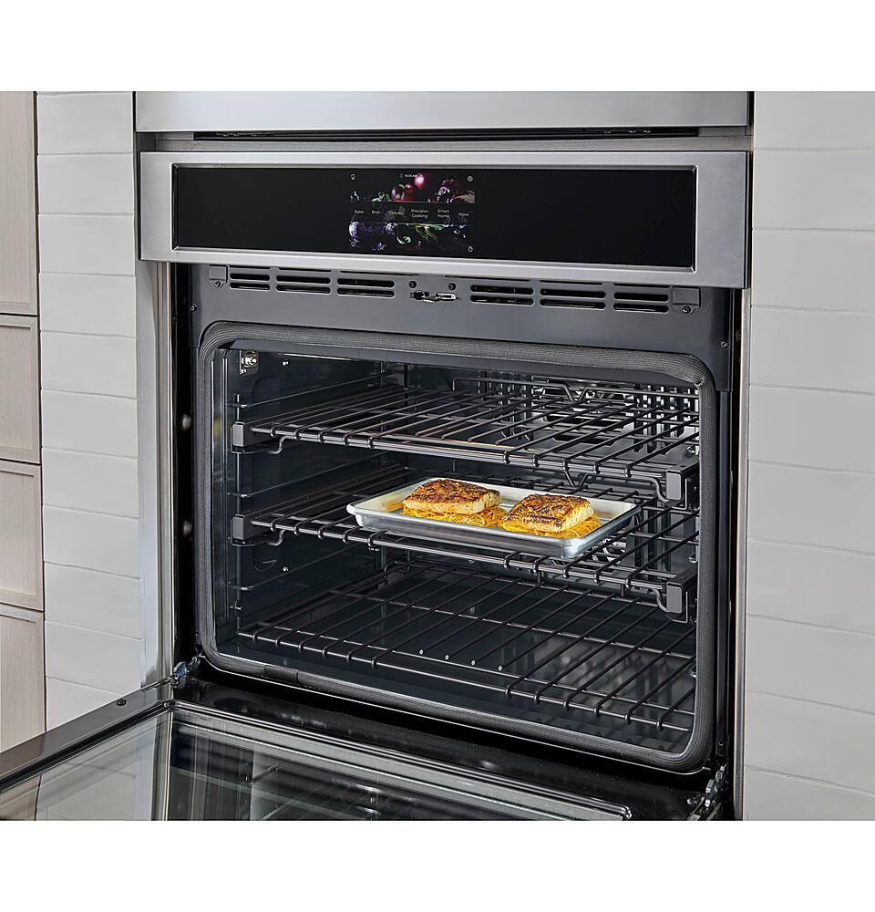 Alt View 16. Monogram - Statement 30" Built-In Single Electric Convection Wall Oven with No-Preheat Air Fry - Stainless Steel.